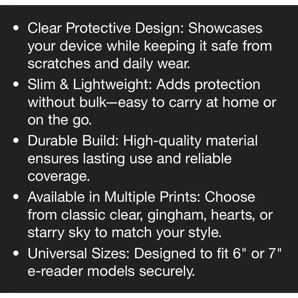 Vivitar E-Book Clear Case W/Decorative Sheets‎ For 6